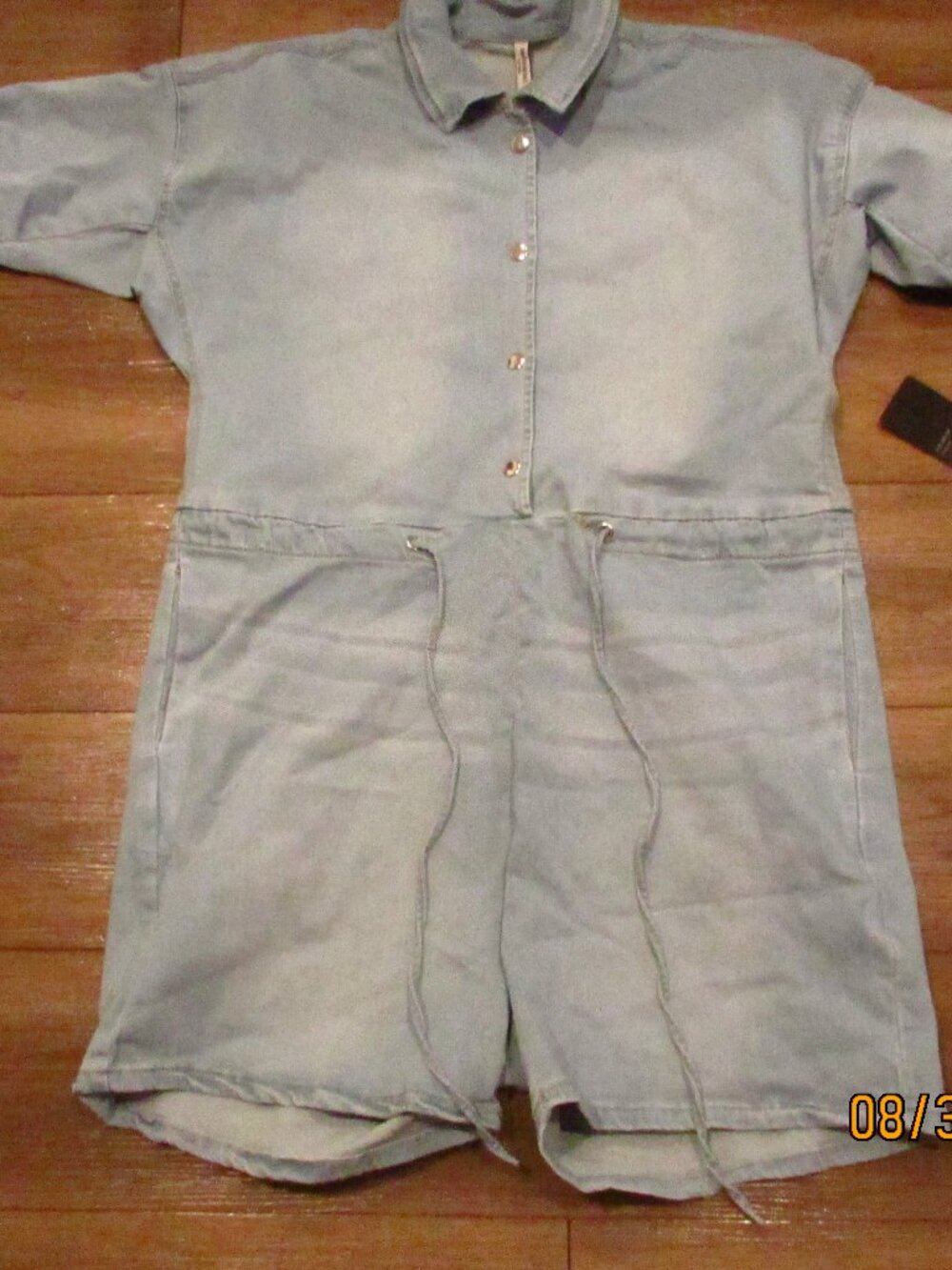 FOREVER 21+ DENIM LONG SLEEVE ROMPER SIZE 2X
